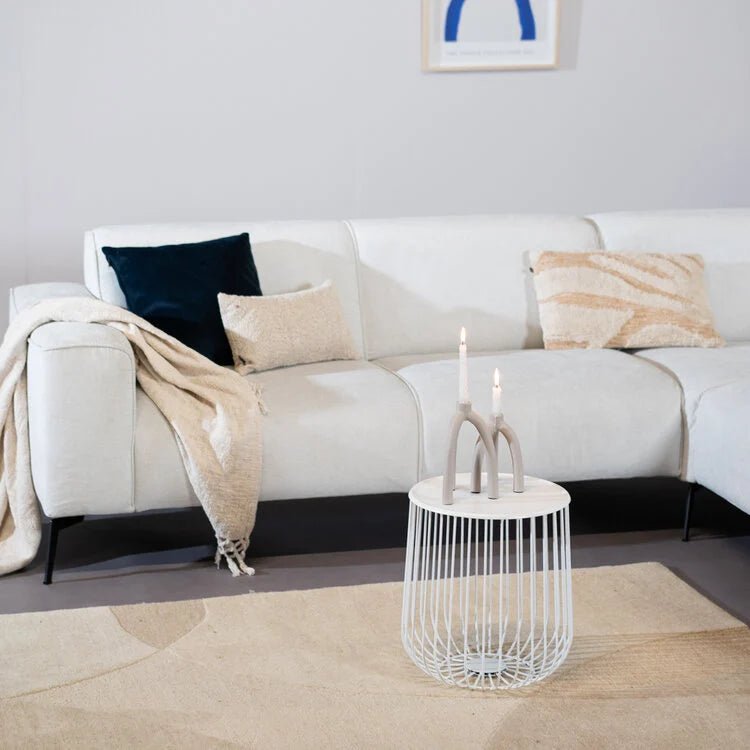 Coffee tables-Coffee table Tygo metal white Powder-coated metal-Dimehouse
