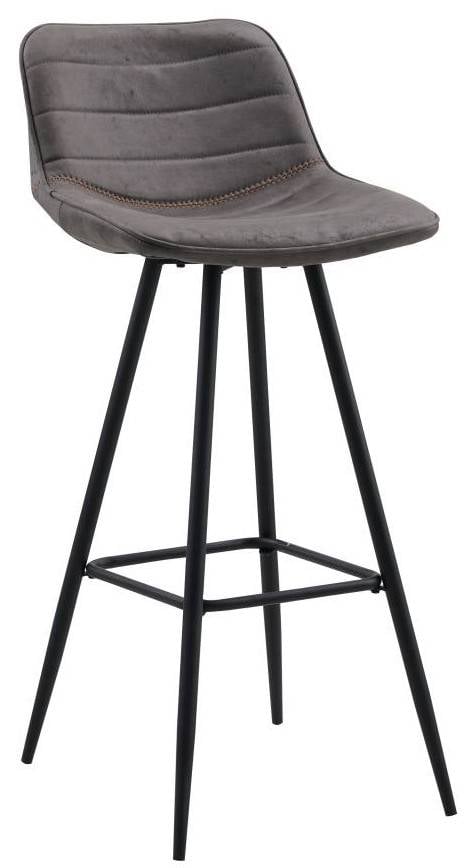 Barstool Kenton Dimehouse Anthracite LxWxH 84x54x49 Microfiber White photo diagonal front view