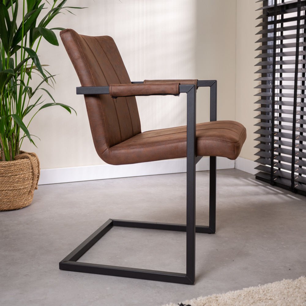 Dining room chair Jackson Dimehouse Brown LxWxH 71x58x54 Fabric Atmospheric photo side view
