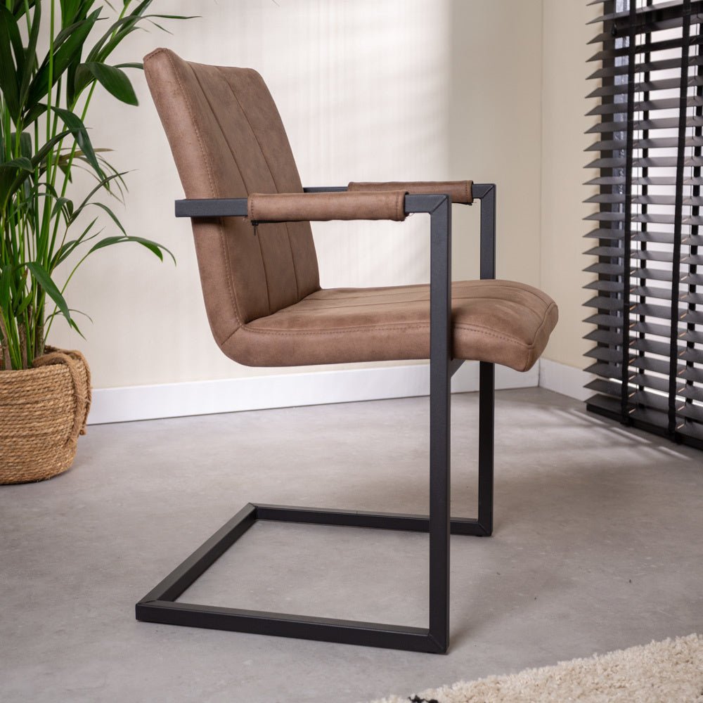 Dining room chair Jackson Dimehouse Taupe LxWxH 71x58x54 Fabric Atmospheric photo side view