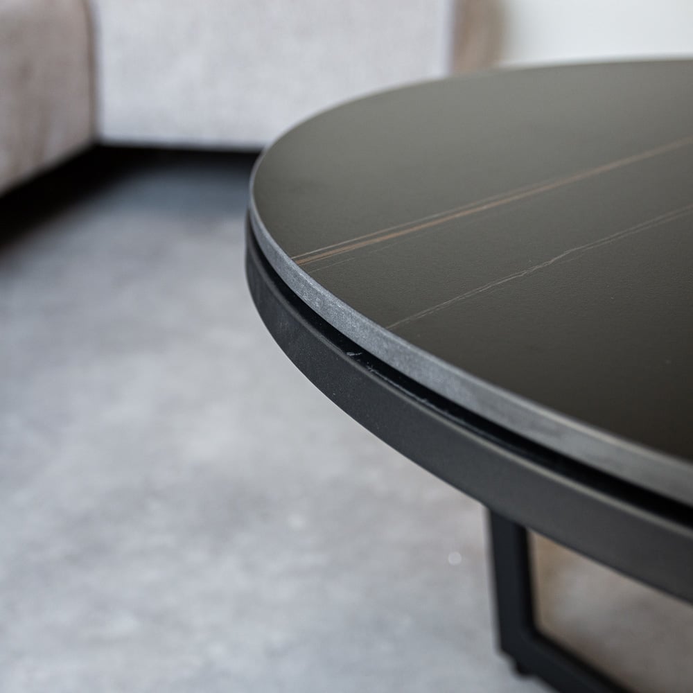 Coffee table Brady Black Dimehouse Black LxWxH 80x80x11 Sintered stone Atmospheric photo detail