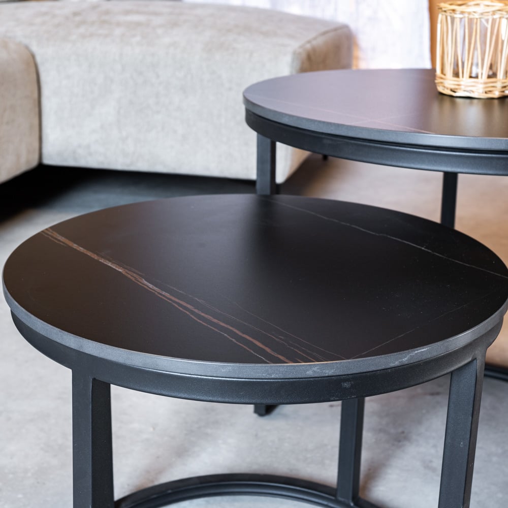 Coffee table Paige Black Dimehouse Black LxWxH 57x56x53 Sintered stone Atmospheric photo detail