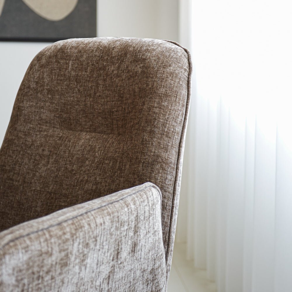 Nela dining room chair Dimehouse Taupe LxWxH 64x64x52 Fabric Atmospheric photo detail