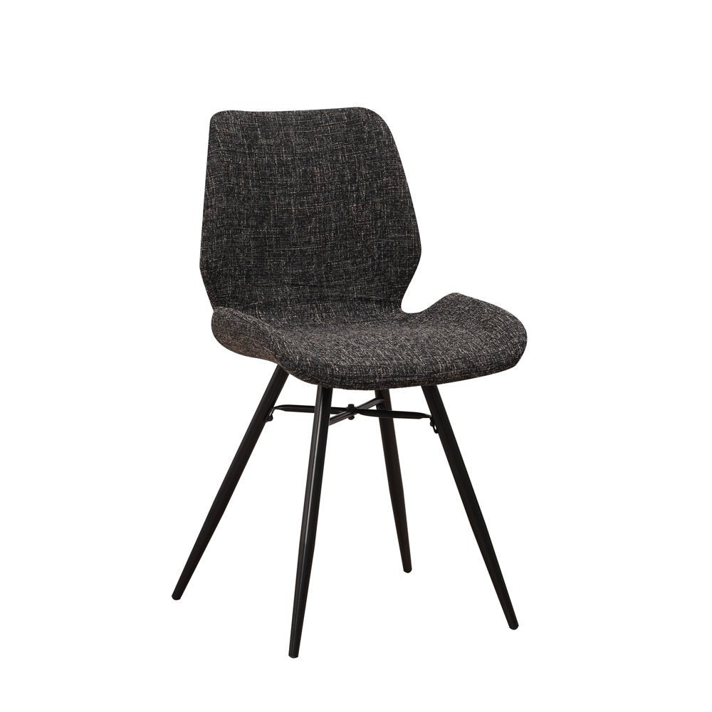 Dining room chair Beau chenille Dimehouse Anthracite LxWxH 72x68x50 Fabric White photo diagonal front view
