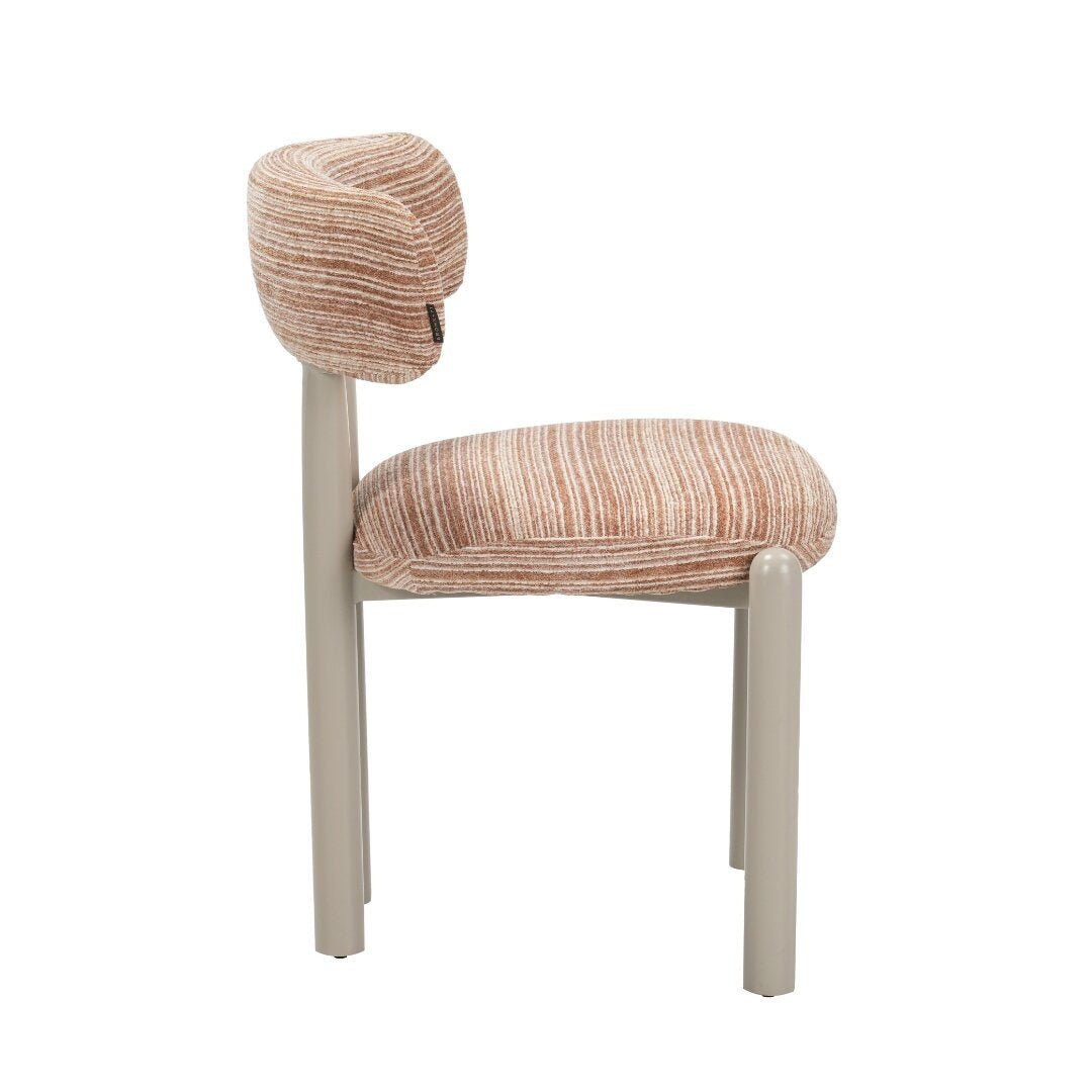 Eetkamerstoel Bolt chenille beige/pink Roze Textiel