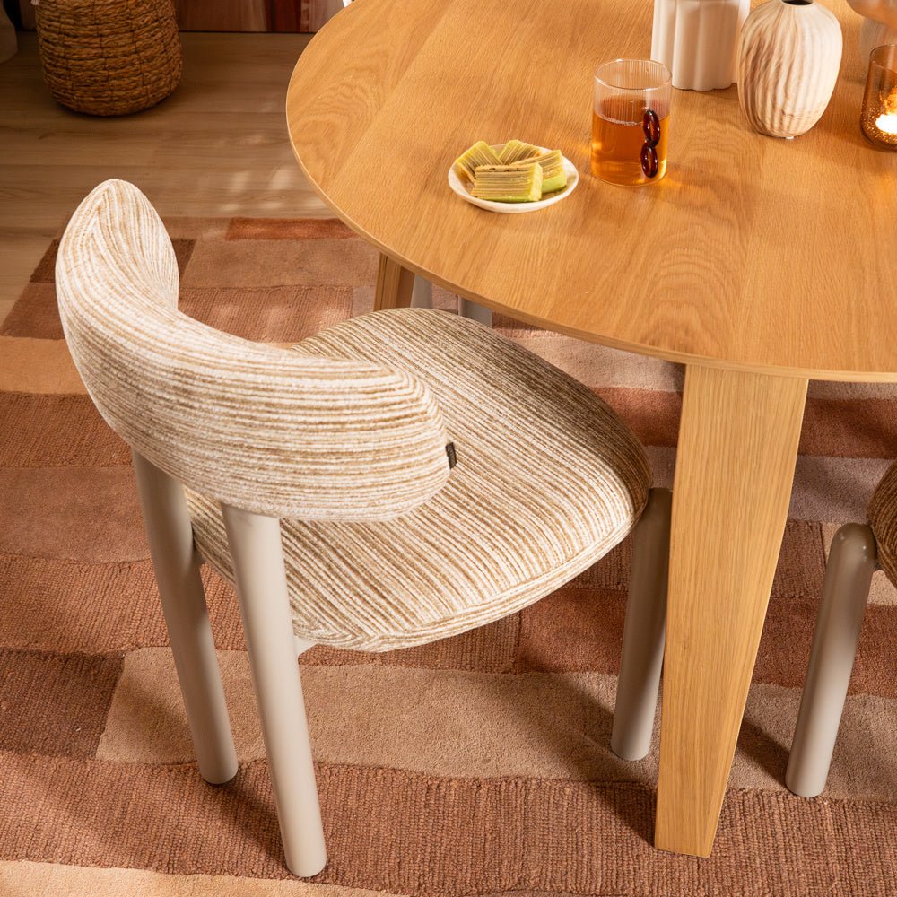 Eetkamerstoel Bolt chenille beige/taupe Textiel