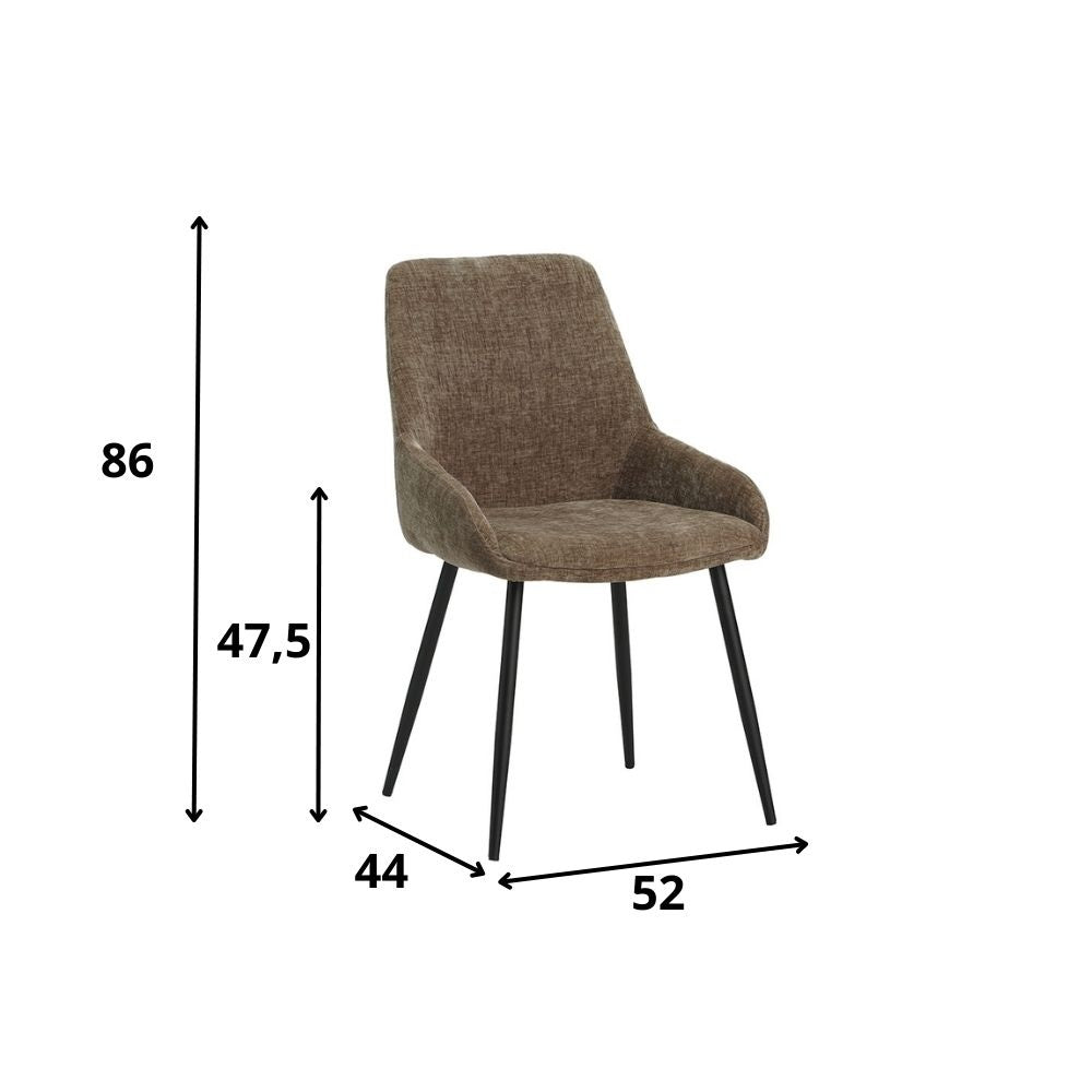 Dining room chair Elle Dimehouse Taupe LxWxH 64x61x56 Fabric White photo size indication