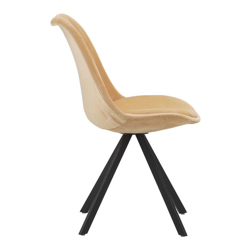 Dining room chair Jace Dimehouse Beige LxWxH 70x58x53 Fabric White photo side view