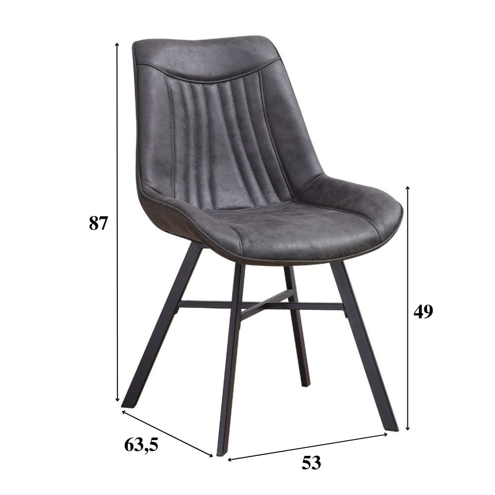 Dining room chair Jada Ecoleather Dimehouse Anthracite LxWxH 79x57x53 Ecoleather White photo size indication