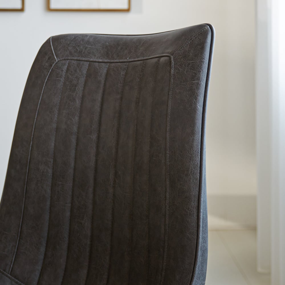 Dining room chair Jimmy Faux leather Dimehouse Anthracite LxWxH 75x57x51 Faux leather Atmosphere photo different