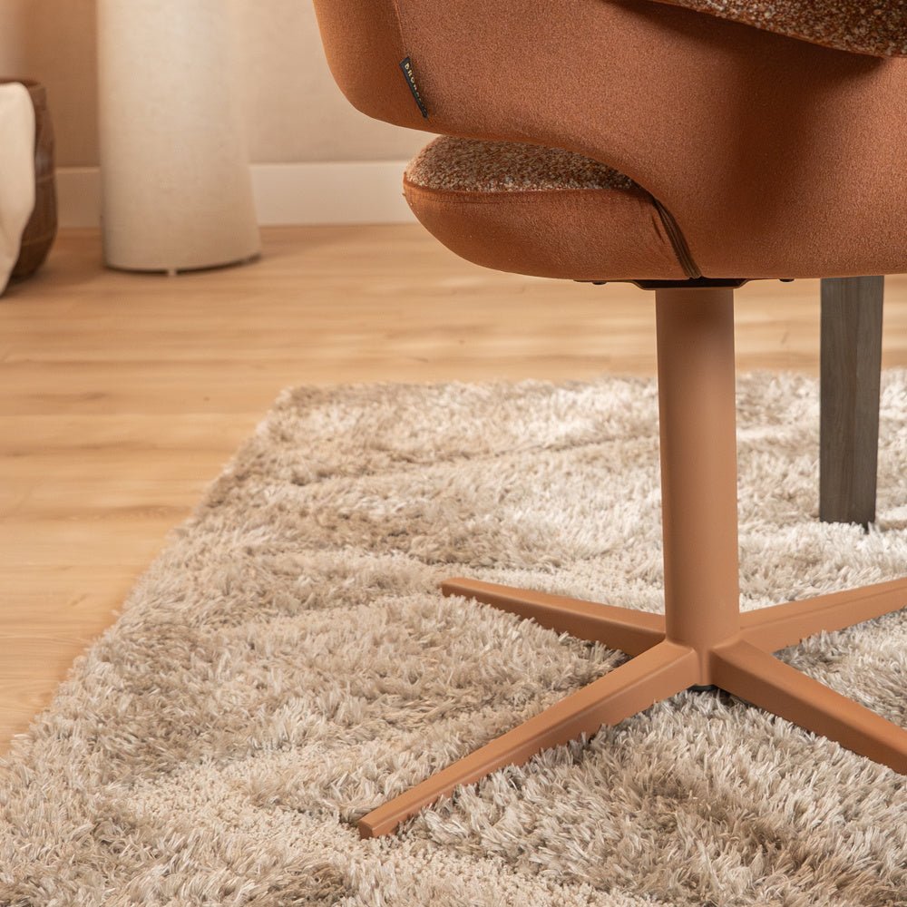 Eetkamerstoel Jules draaibaar bouclé terracotta Bouclé
