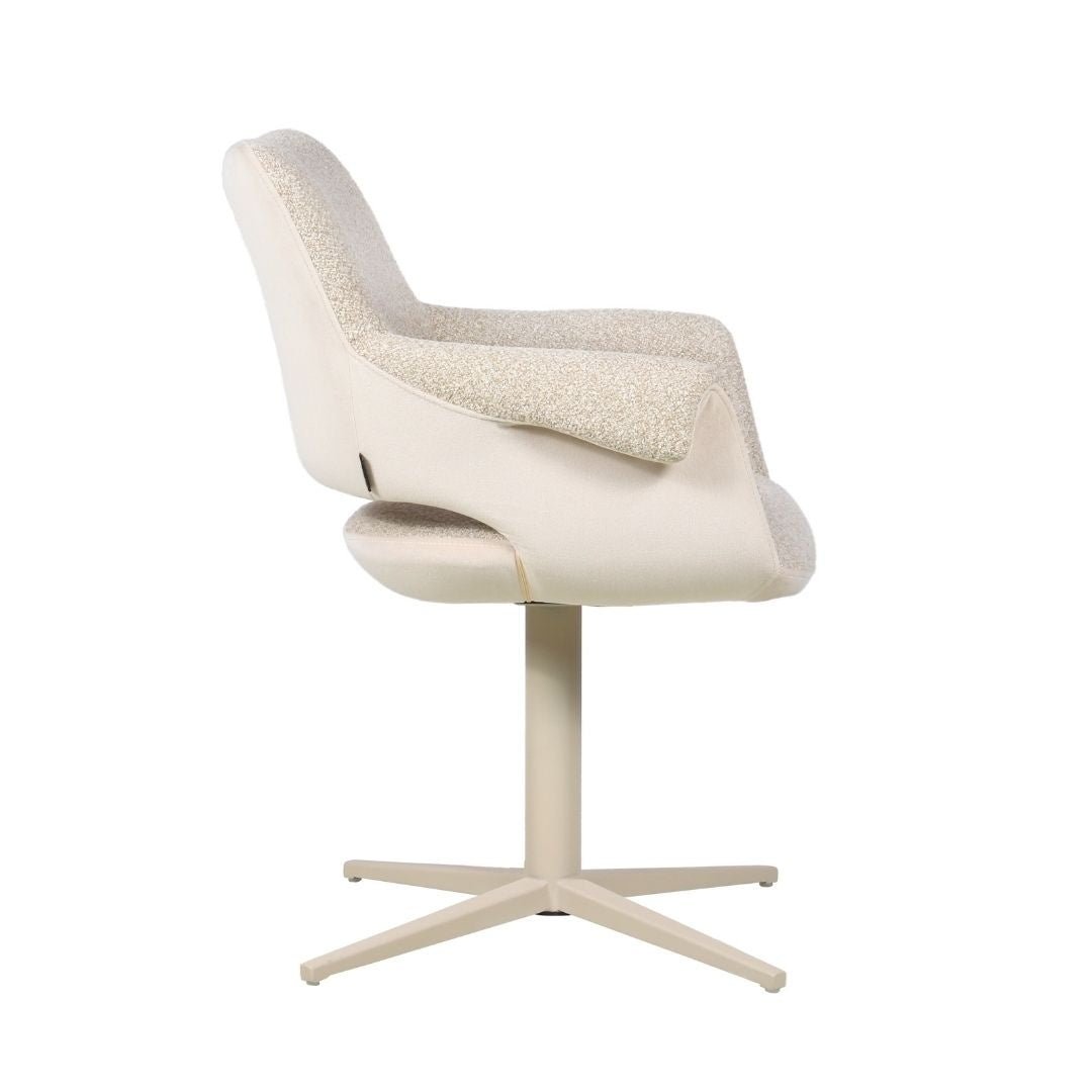 Eetkamerstoel Jules draaibaar bouclé taupe Bouclé