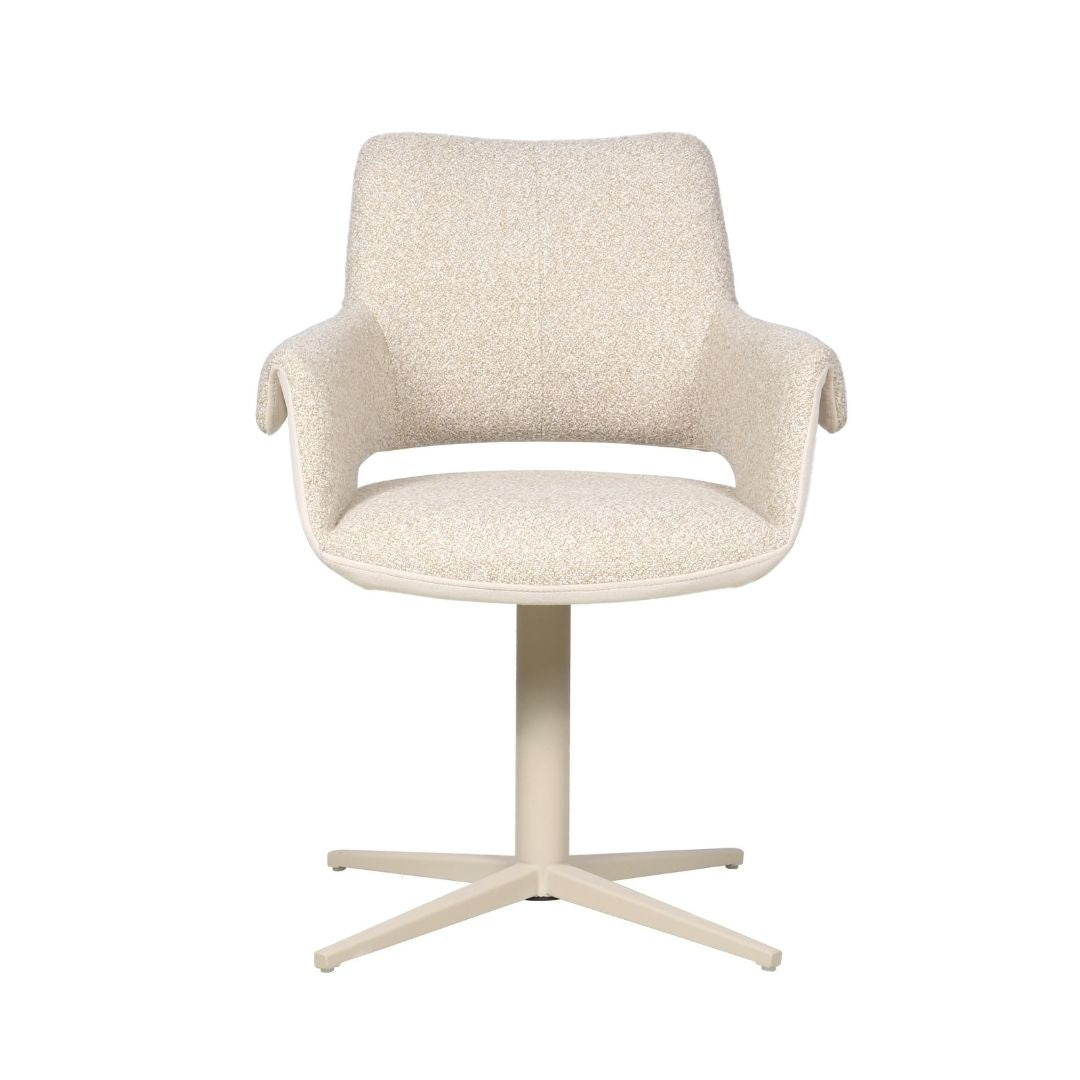 Eetkamerstoel Jules draaibaar bouclé taupe Bouclé