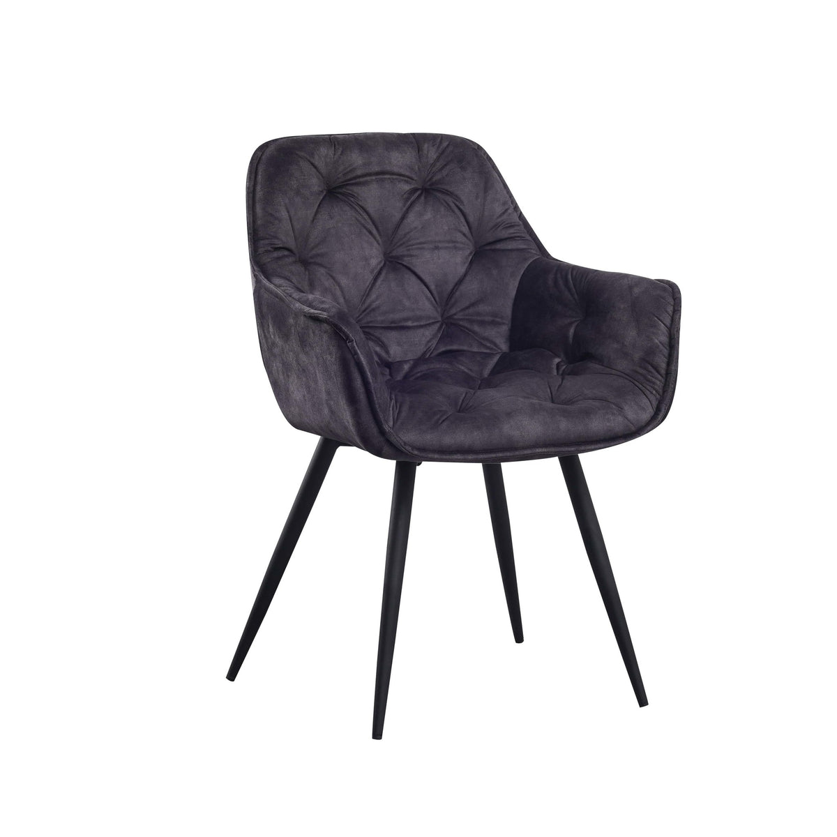 Dining room chair Audrey Dimehouse Anthracite LxWxH 71x68x49 Fabric White photo diagonal front view