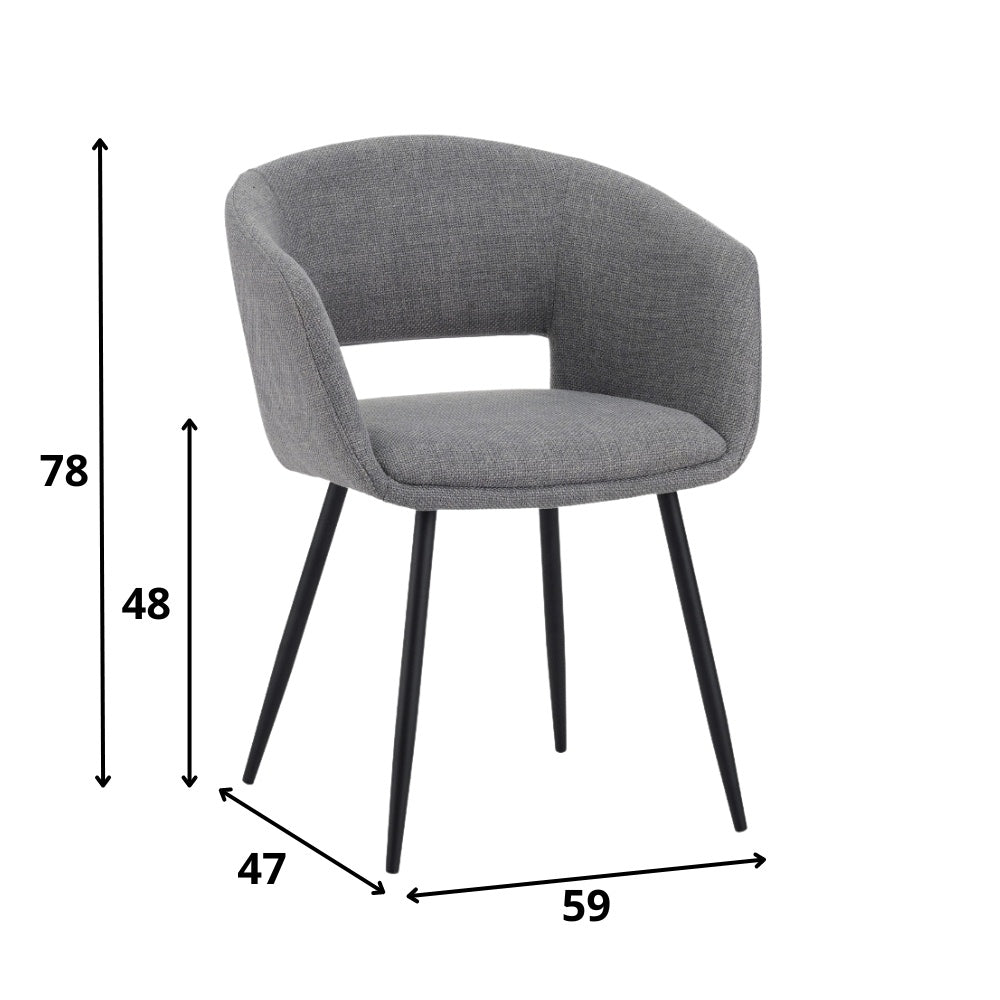 Dining room chair Don Dimehouse Gray LxWxH 60x56x56 Fabric White photo size indication