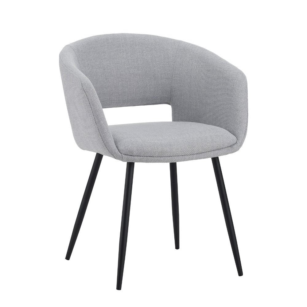 Dining room chair Don Dimehouse Light gray LxWxH 60x56x56 Fabric White photo diagonal front view