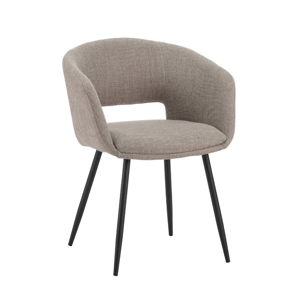 Dining room chair Don Dimehouse Taupe LxWxH 60x56x56 Fabric White photo diagonal front view