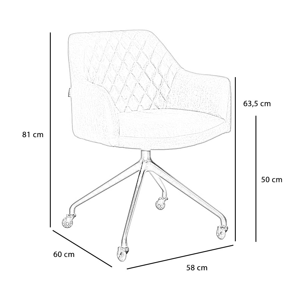 Dining room chair with wheels Levi anthracite eco-leather - image 9