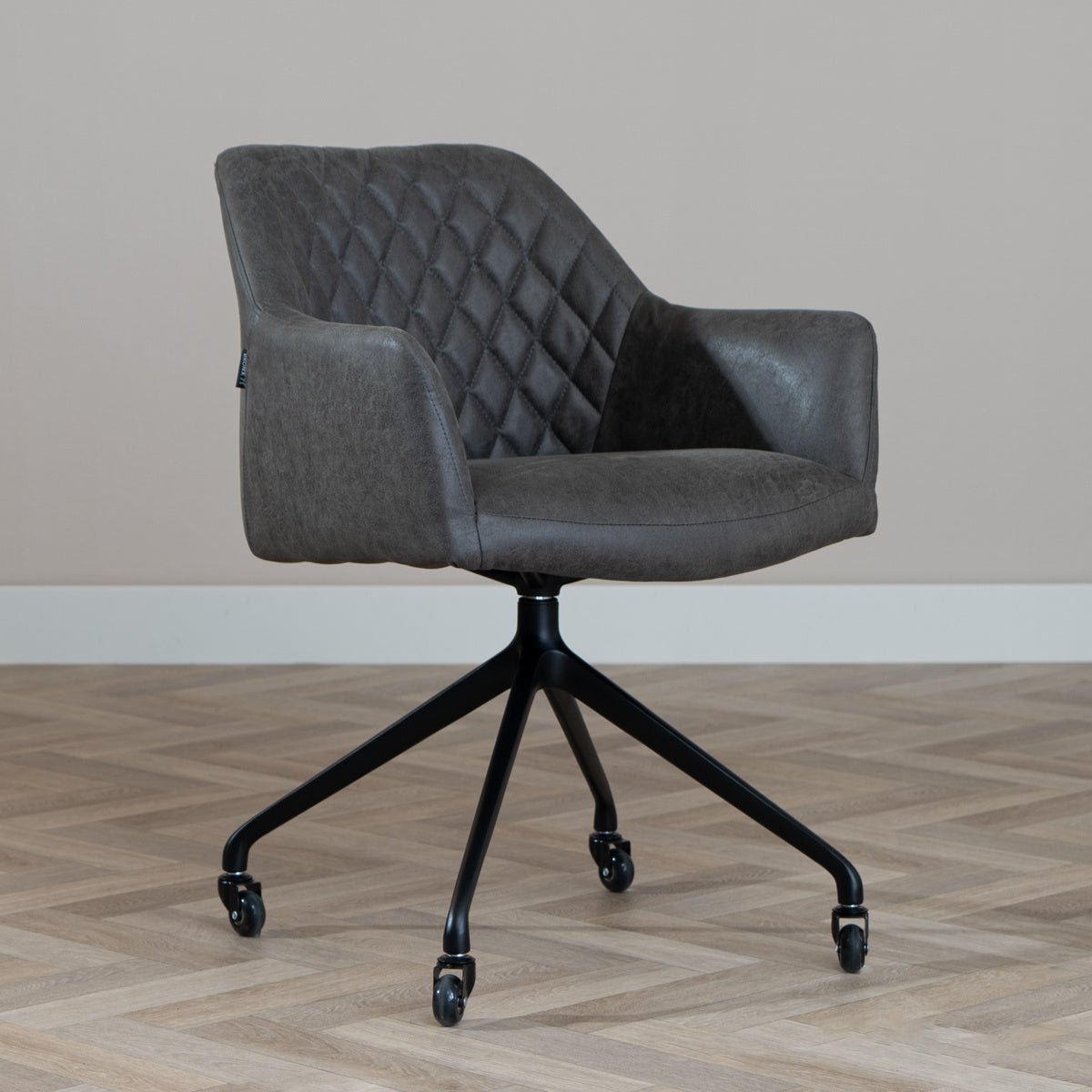 Dining room chair with wheels Levi anthracite eco-leather - image 1