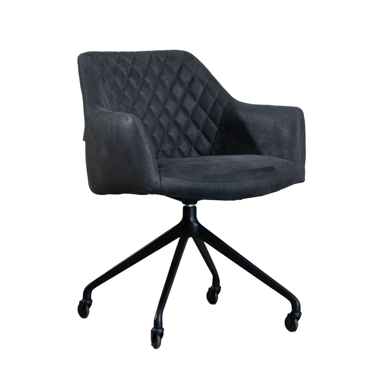 Dining room chair with wheels Levi black/anthracite eco-leather - image 6