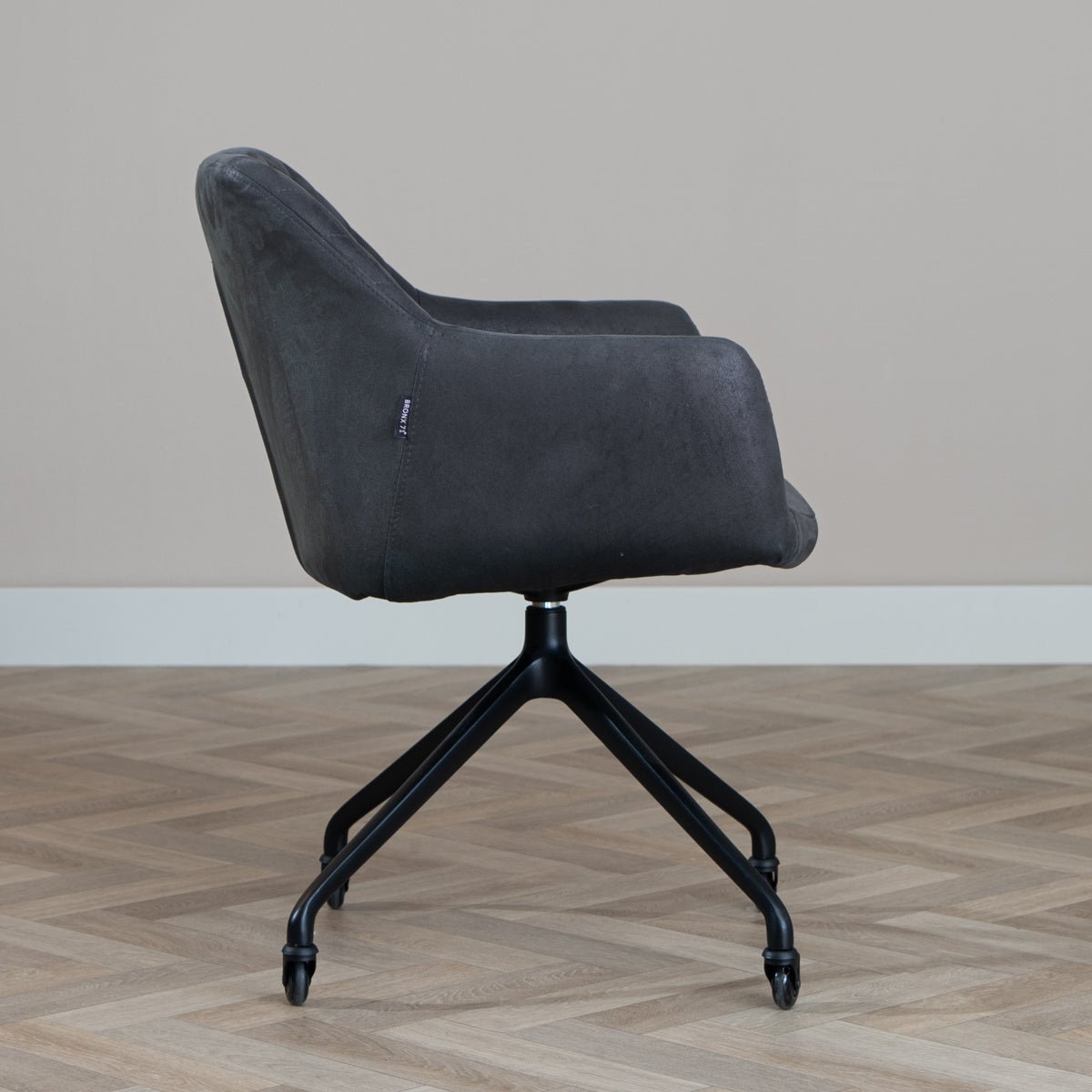 Dining room chair with wheels Levi black/anthracite eco-leather - image 4