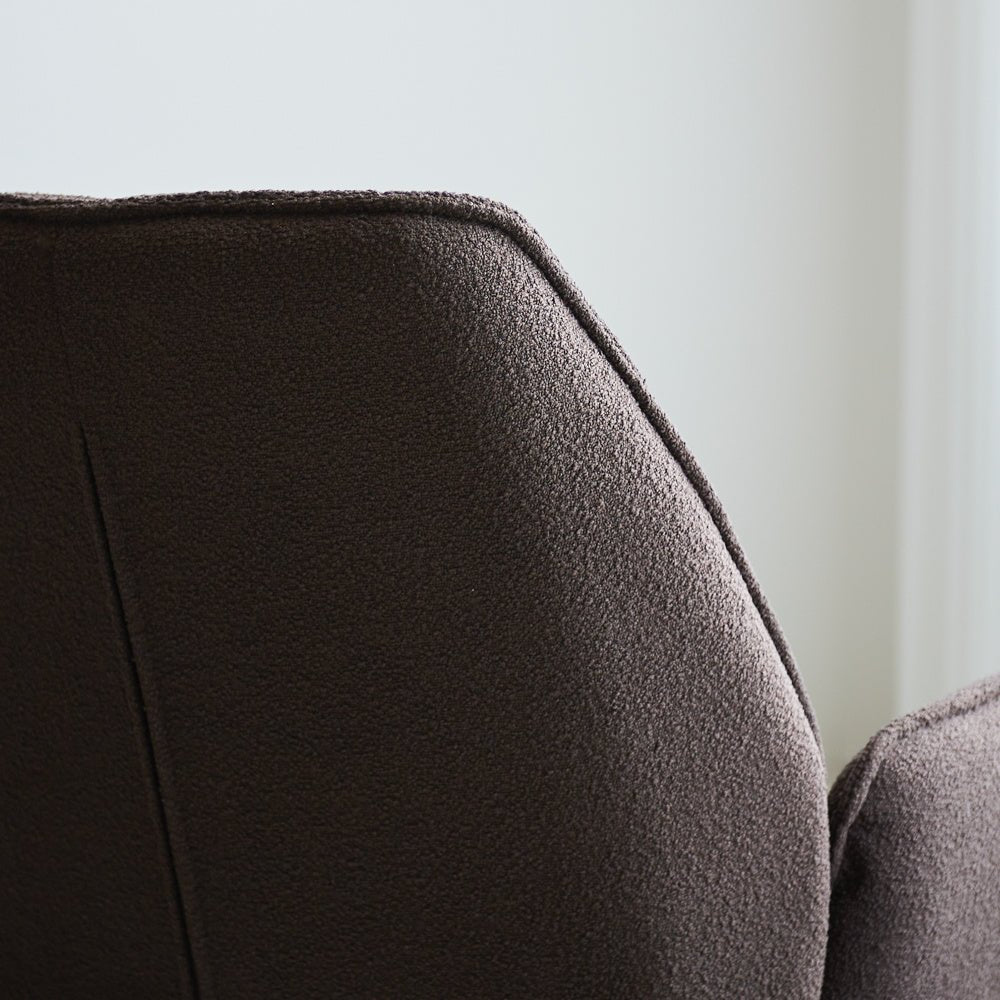 Dining room chair Novan bouclé Dimehouse Brown LxWxH 67x59x57 Fabric Atmospheric photo detail