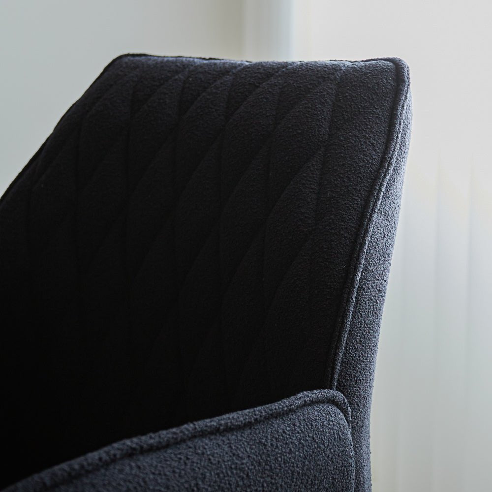 Dining room chair Novan bouclé Dimehouse Black LxWxH 67x59x57 Fabric Atmospheric photo detail