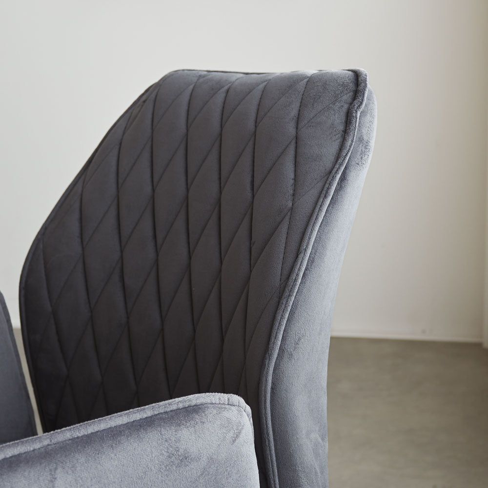 Dining room chair Novan velvet Dimehouse Anthracite LxWxH 71x64x56 Fabric Atmospheric photo detail