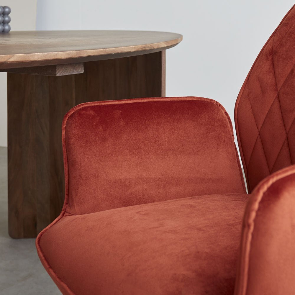 Dining room chair Novan velvet Dimehouse Copper LxWxH 71x64x56 Fabric Atmospheric photo detail
