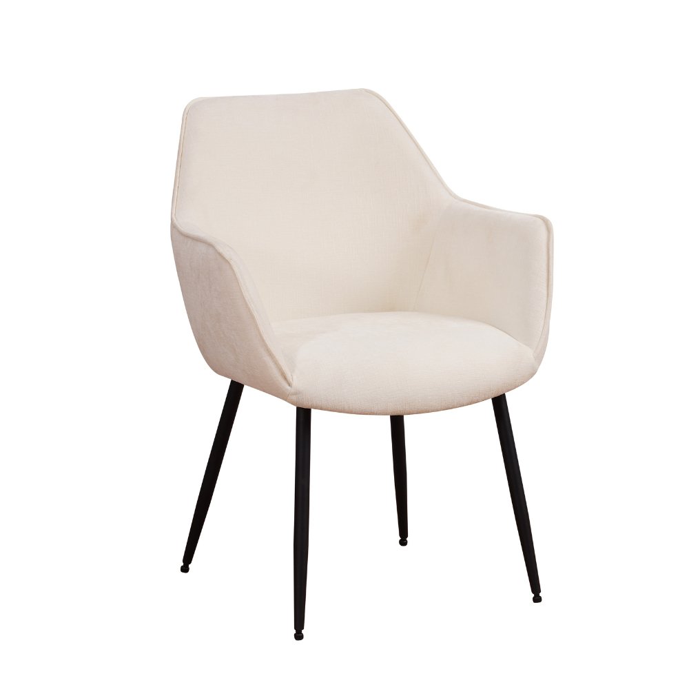 Dining room chair Sev Dimehouse White LxWxH 68x62x61 Fabric White photo diagonal front view