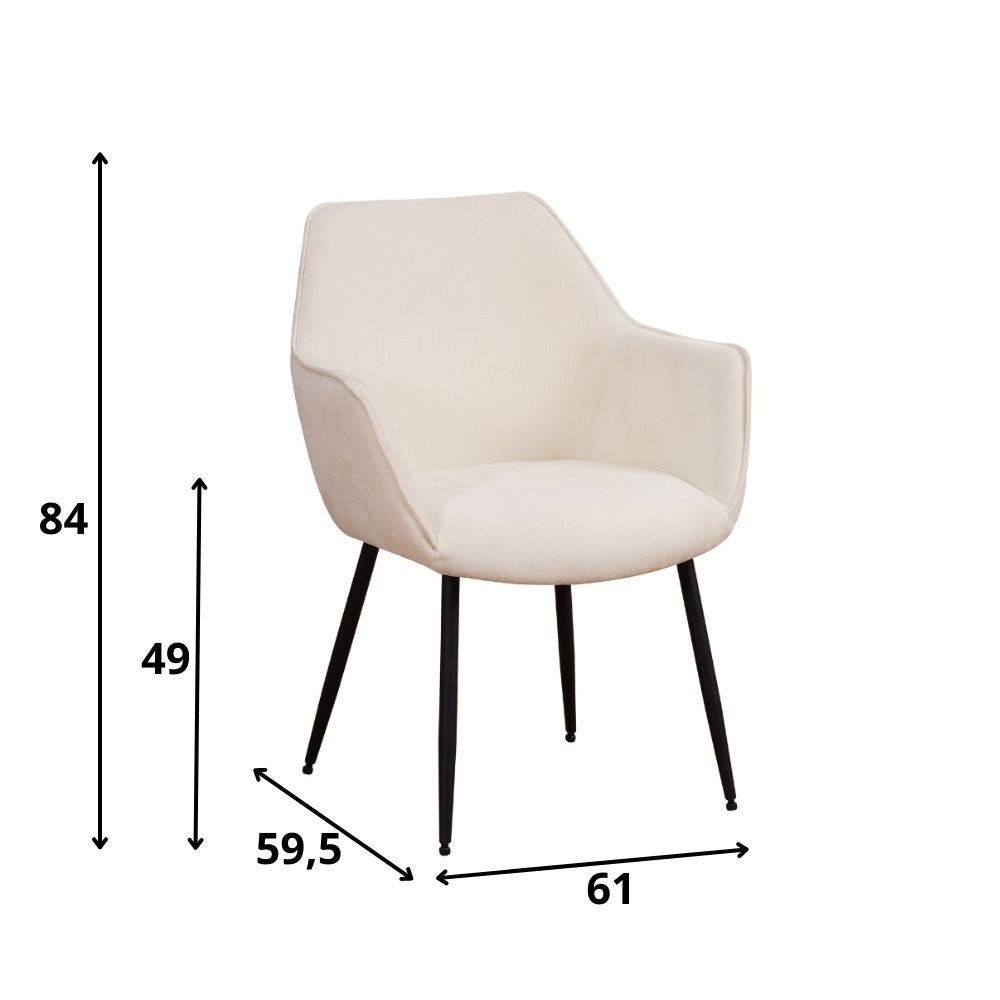 Dining room chair Sev Dimehouse White LxWxH 68x62x61 Fabric White photo size indication
