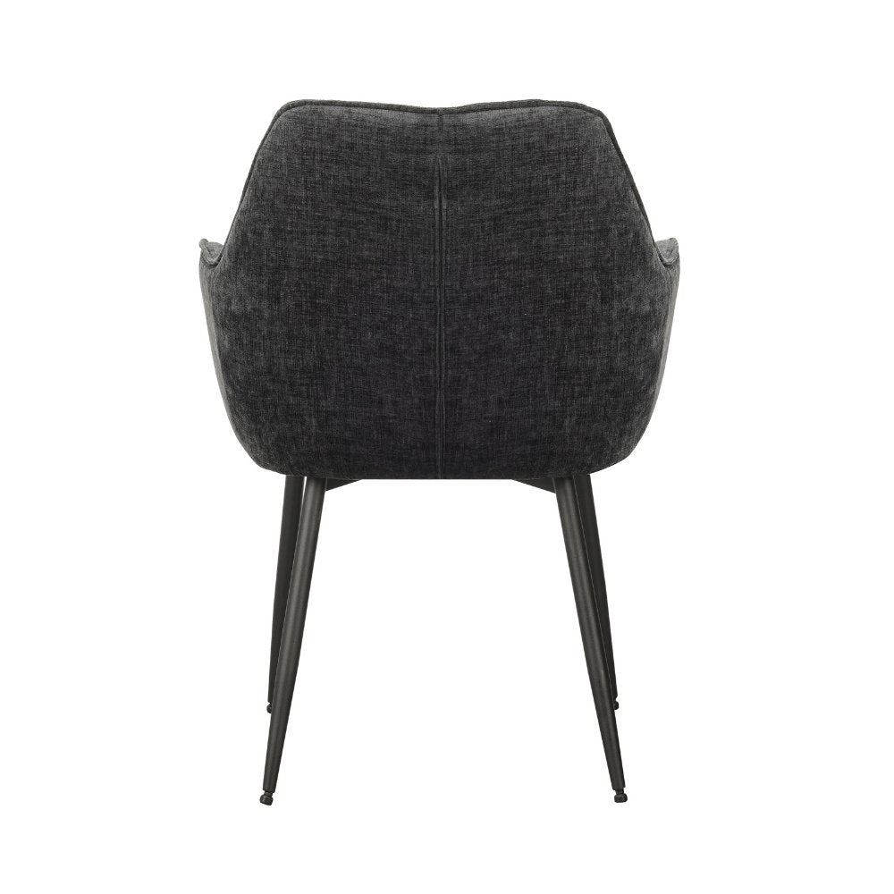 Dining room chair Sev Dimehouse Black LxWxH 68x62x61 Fabric White photo diagonal rear view