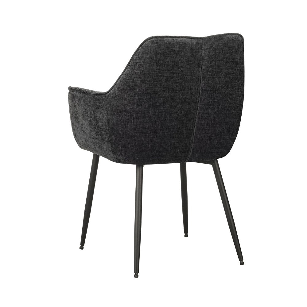 Dining room chair Sev Dimehouse Black LxWxH 68x62x61 Fabric White photo diagonal rear view