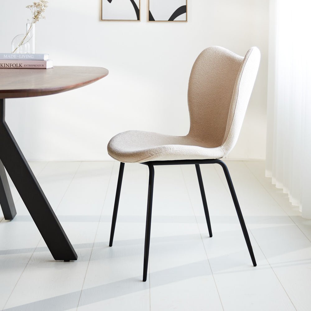 Dining room chair Sia Dimehouse Beige LxWxH 72x55x51 Fabric Atmospheric photo side view