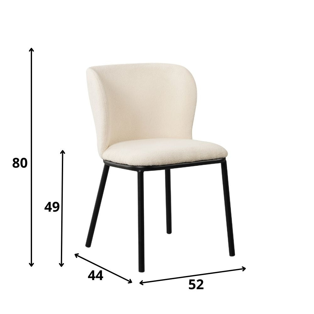 Dining room chair Tess Dimehouse White LxWxH 65x62x56 Fabric White photo size indication