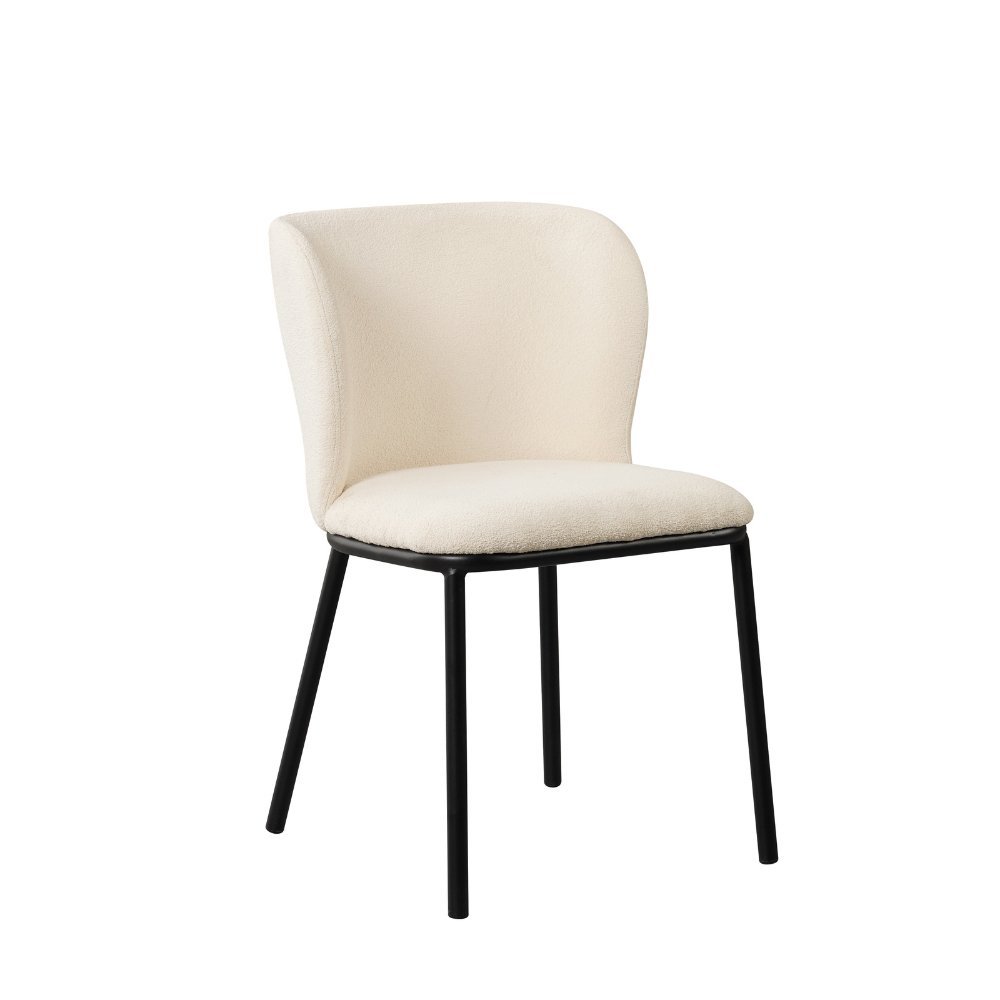 Dining room chair Tess Dimehouse White LxWxH 65x62x56 Fabric White photo diagonal front view