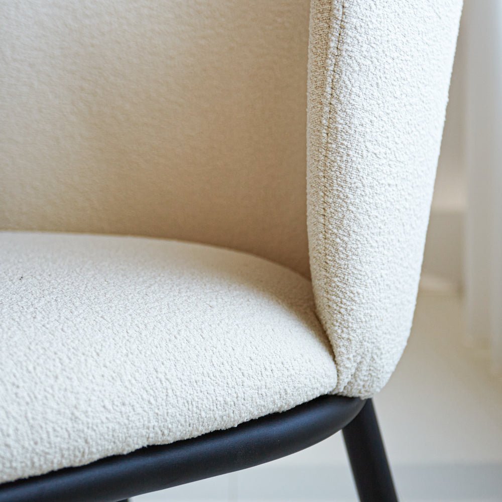 Dining room chair Tess Dimehouse White LxWxH 65x62x56 Fabric Atmospheric photo detail