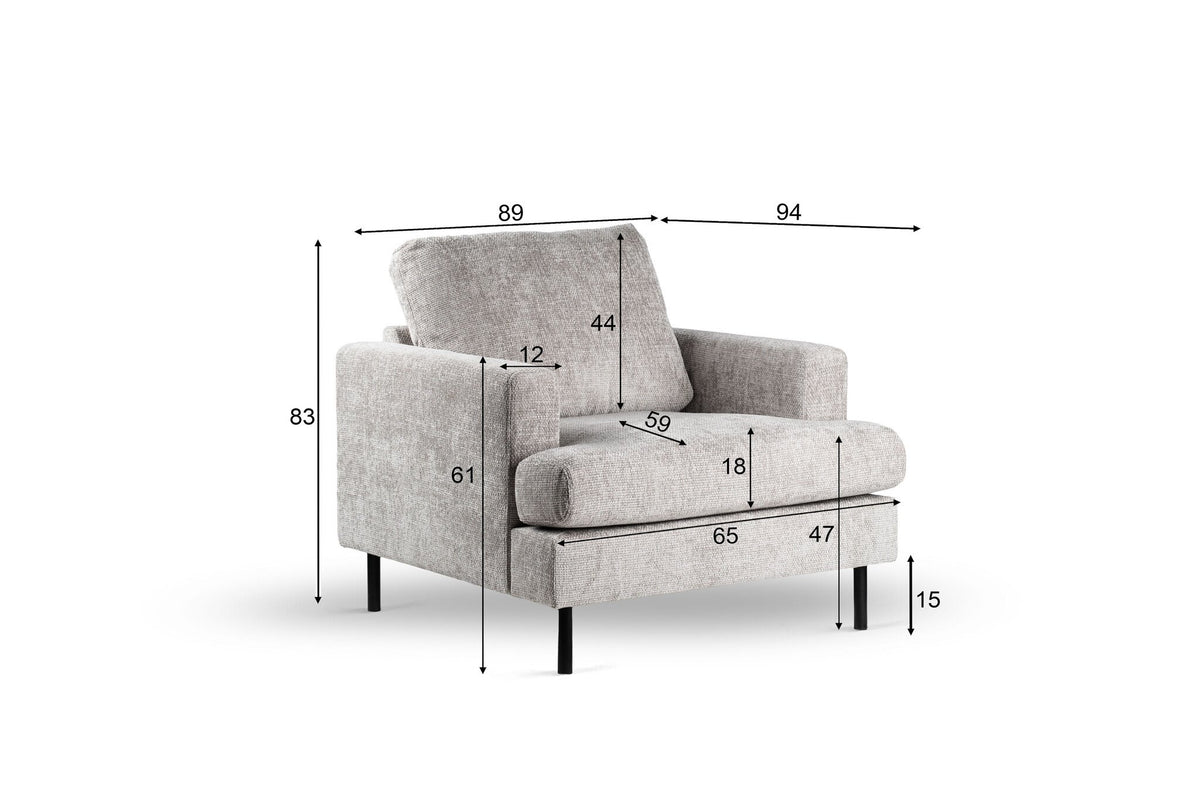 Armchair Faya DH Interior Beige White photo size indication