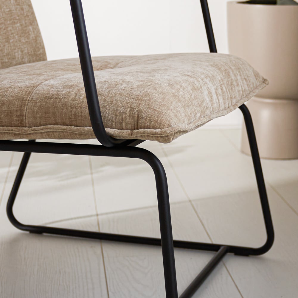 Hailey Chenille armchair Dimehouse Beige LxWxH 66x64x37 Fabric Atmospheric photo detail