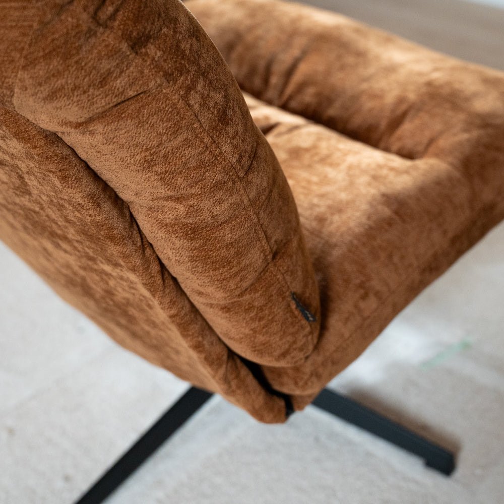 Fauteuil Sara draaibaar velvet oker Geel