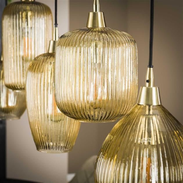Hanging lamp Ella DH Interior Amber color glass LxWxH 127x48x27 Amber color glass Atmospheric photo detail