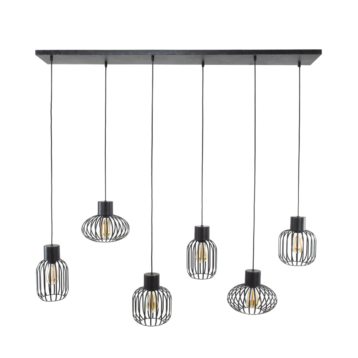 Hanging lamp Luise DH Interior Charcoal LxWxH 143x28x24 Metal White photo front view