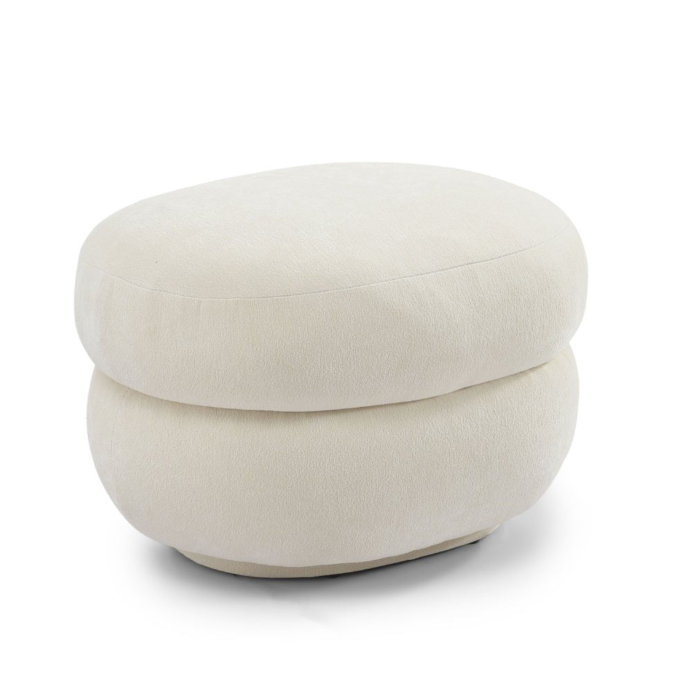 Hocker Mia oval chenille off white - image 10