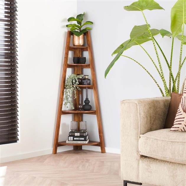 Corner rack Jess DH Interior Acacia LxWxH 135x50x12 Acacia wood Atmospheric photo front view