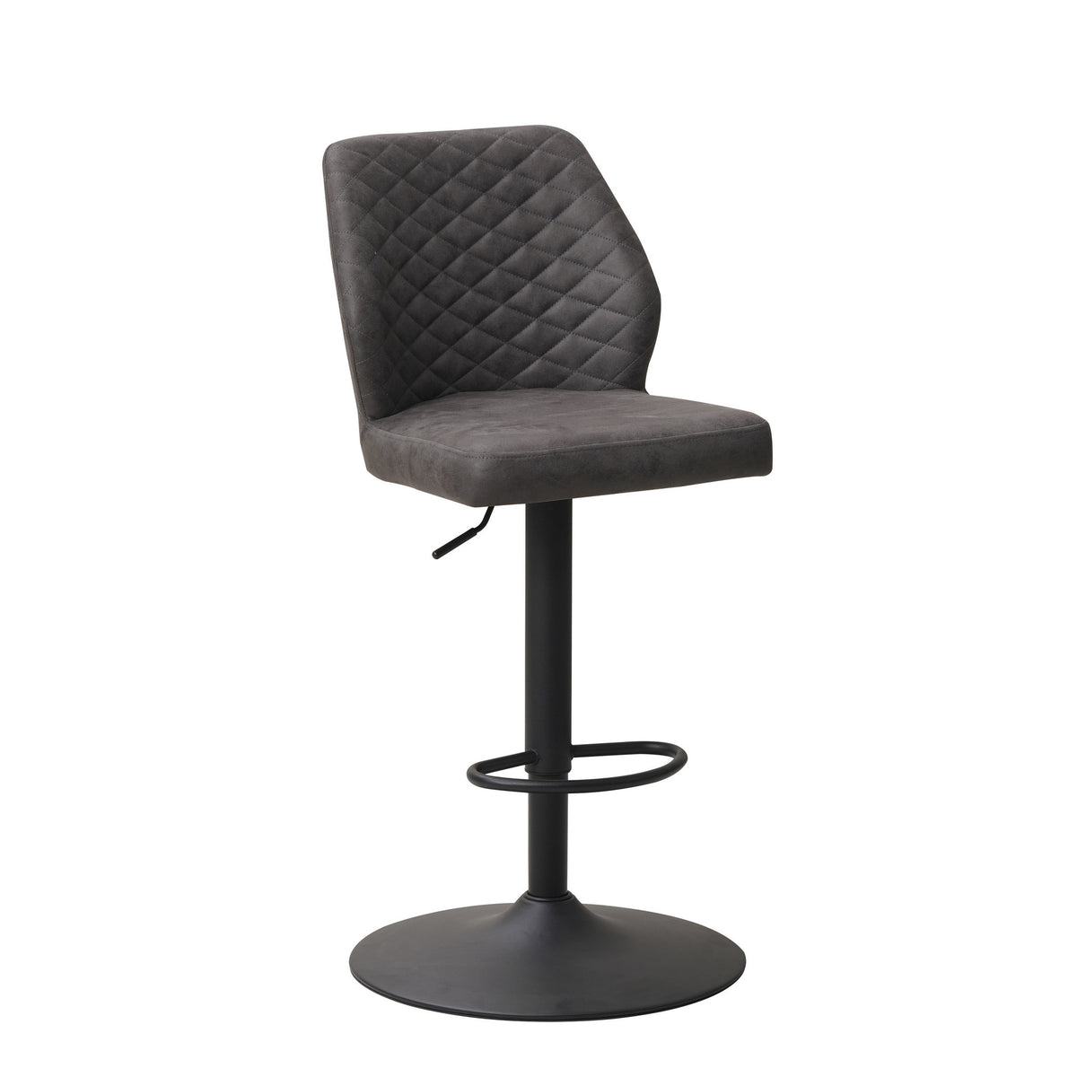 Barstool Grizzly Dimehouse Anthracite LxWxH 65x56x52 Microfiber White photo diagonal front view
