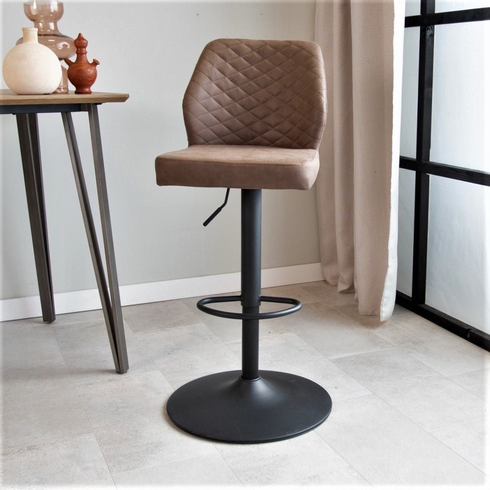 Barstool Grizzly Dimehouse Taupe LxWxH 65x56x52 Microfiber Atmospheric photo diagonal front view