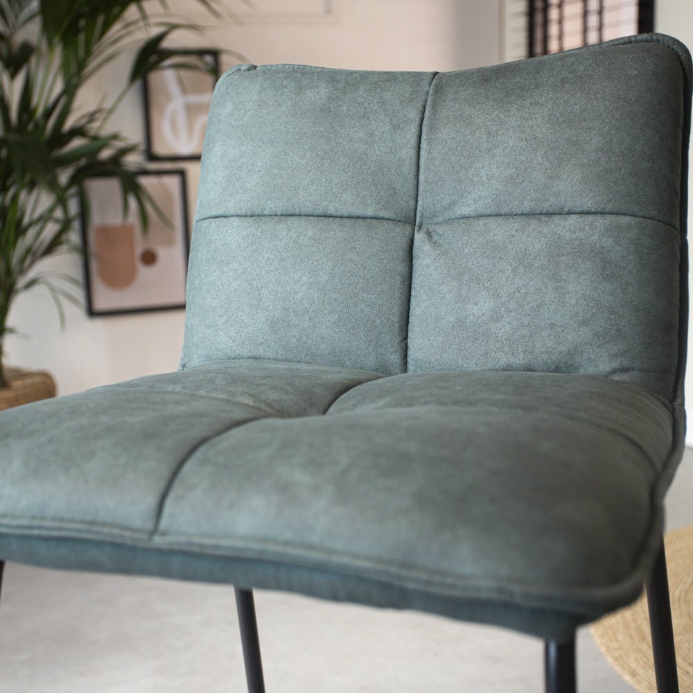 Bar stool Jelle Dimehouse Green LxWxH 63x56x49 Microfiber Atmospheric photo detail