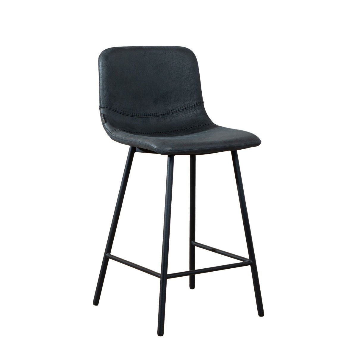 Industrial bar stool Mikky black/anthracite eco-leather 65-78 cm - image 5