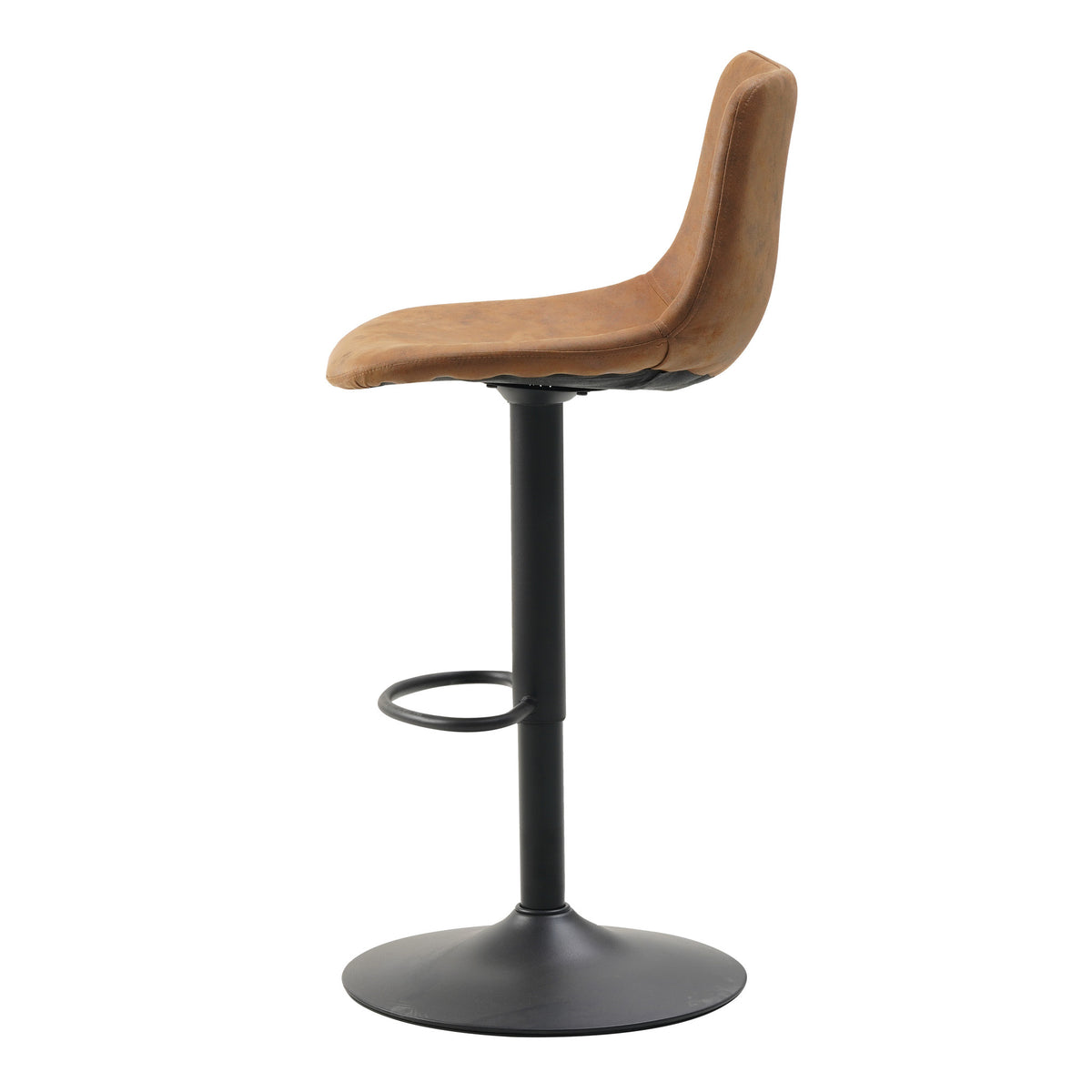 Bar stool Boran Dimehouse Cognac LxWxH 55x54x53 Eco-leather White photo side view