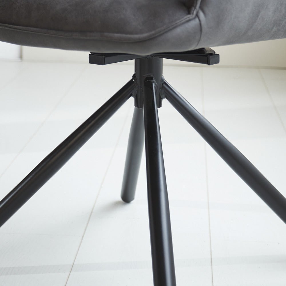 Dining room chair Novan Microfibre Dimehouse Anthracite LxWxH 71x64x56 Fabric Atmospheric photo detail
